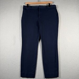 Banana Republic Sloan Navy Blue Straight Ankle Pants Womens 12 493050-05 Stretch